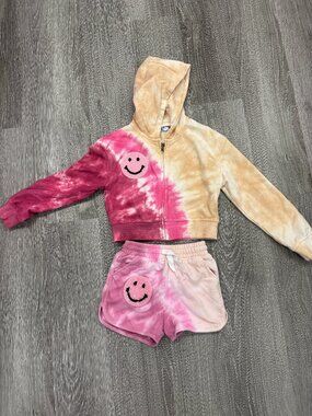 Girls KAPITAL K 2 piece tie dye short set
